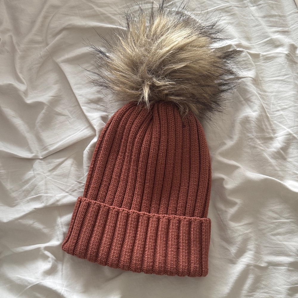 Aritzia Ribber Pompom Toque/Beanie